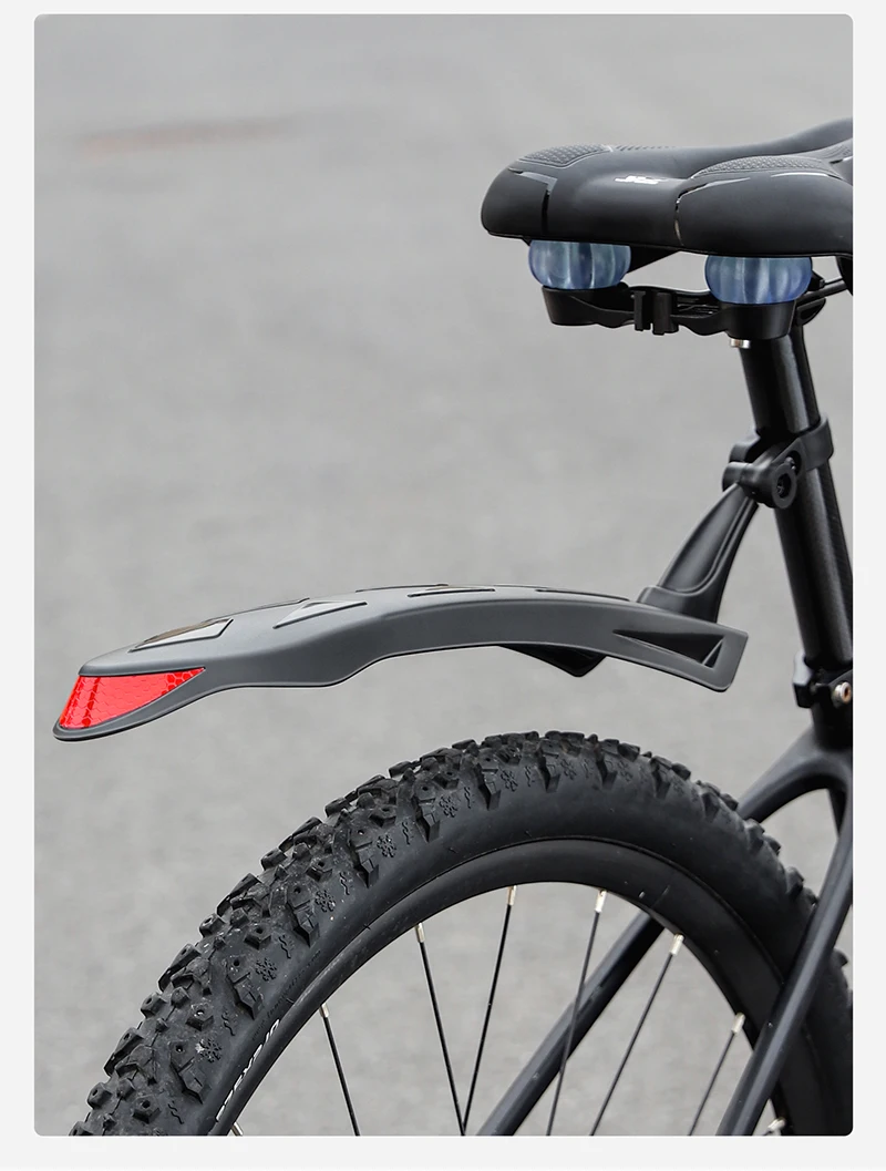 WEST BIKING Verlängerte Fahrrad-Schutzbleche Reflektierende Schutzbleche für 26-27,5 Zoll Mountainbikes Regen- und Nachtfahrten Langlebiger PP-Kunststoff – Detail 13