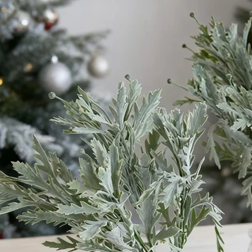 

1PC Chrysanthemum Leaf Artificial Flowers Artistic Plants DIY Vase Filler Home Wedding Photography Decorations Christmas Wreath