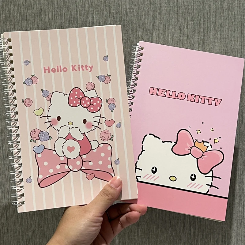 Cartoon Sanrio Hello Kitty Kuromi Notebook A5 Coil Notebook Kawaii Minimalist Student Notebook School Writing Tool Office Suppli