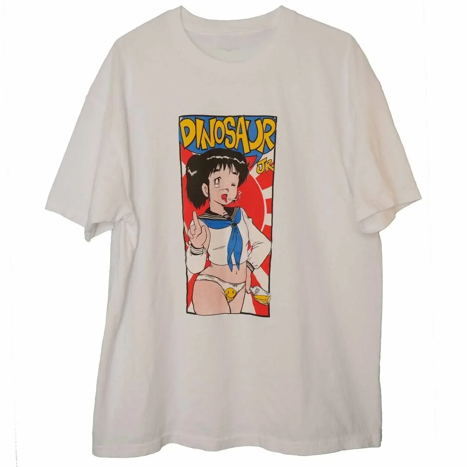Dinosaur Jr Kozik Smoking Shirt Funny White Short Sleeve Caricature Unisex S-5XL