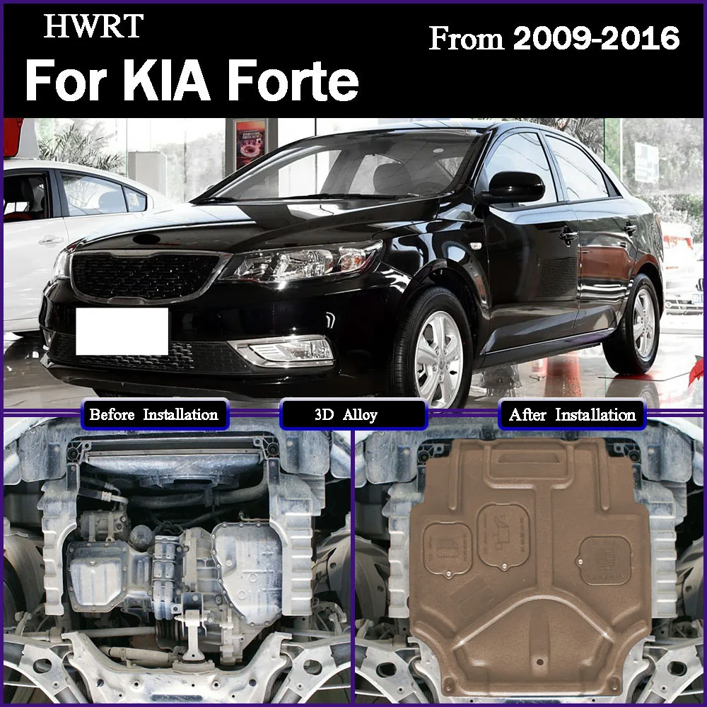 

For KIA Forte 2009-2016 1.6L Car Accessories Black Under Engine Guard Mudguard Board Splash Shield Mud Fender Plate Panel