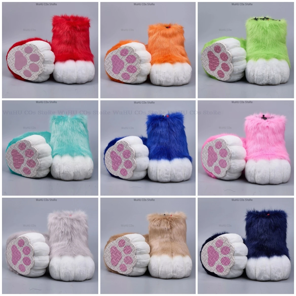 Fursuit Cosplay Paws Shoes Akcesoria Furry Cosplay Bunny Cat Boots Cute Fluffy Animal Manga Party Cos Wearable Unisex Costume