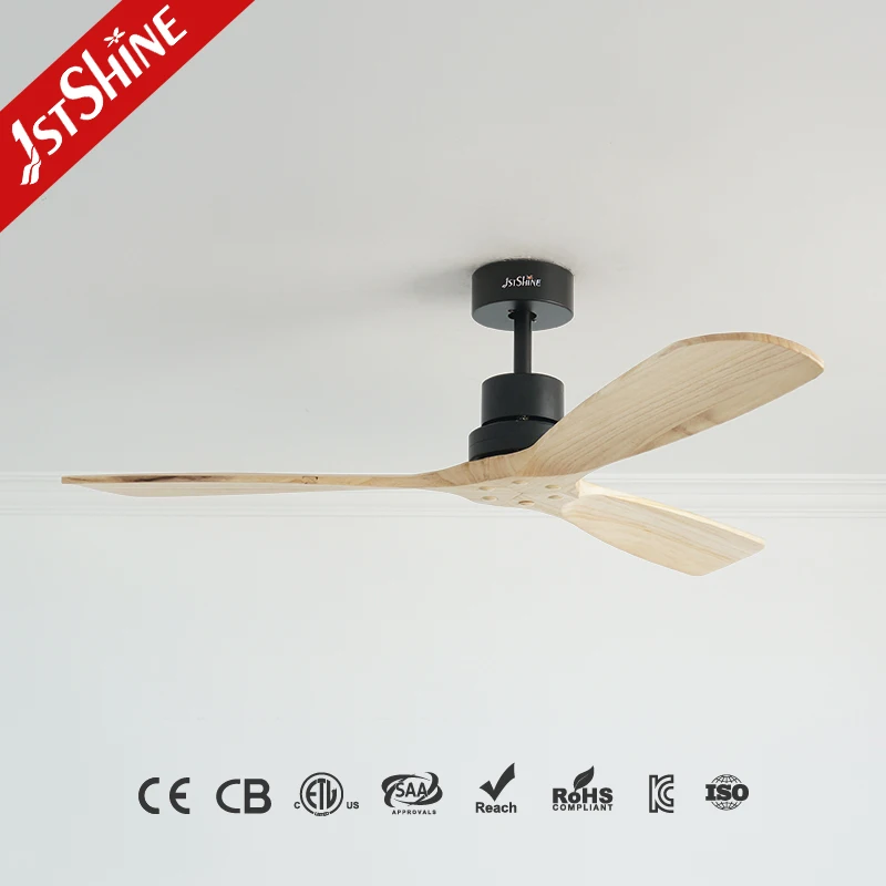 1stshine Wifi App Control Voice Compatible Intelligent Solid Wood Blades Remote Silent Customizable Smart Dc Motor Ceiling Fan