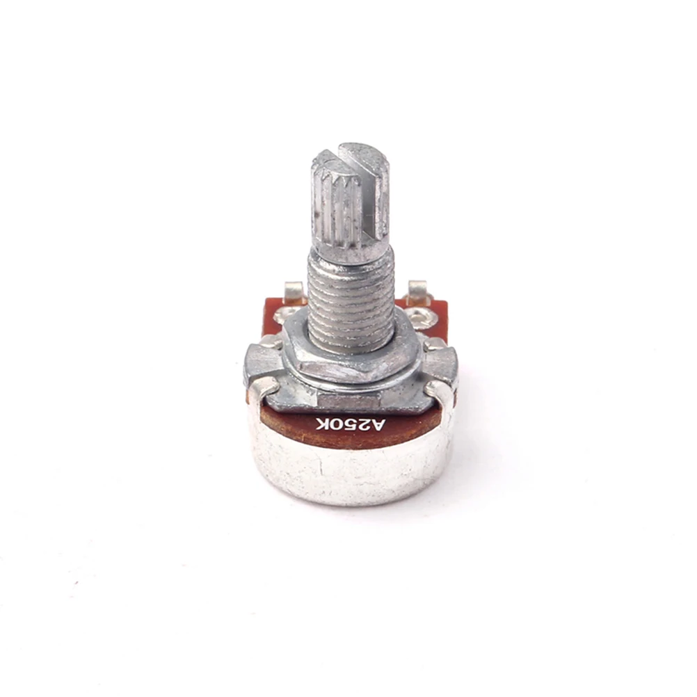 

Guitar Accessory A250K Mini Long Knurled Split Shaft Curved Pot Guitar Potentiometers Shaft Volume and Tone Controls