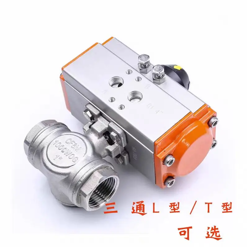 

DN8 DN10 DN15 DN20 DN25 DN32 DN40 DN50 Three Piece Pneumatic Ball Valve With High Platform 304 Double Acting Cylinder