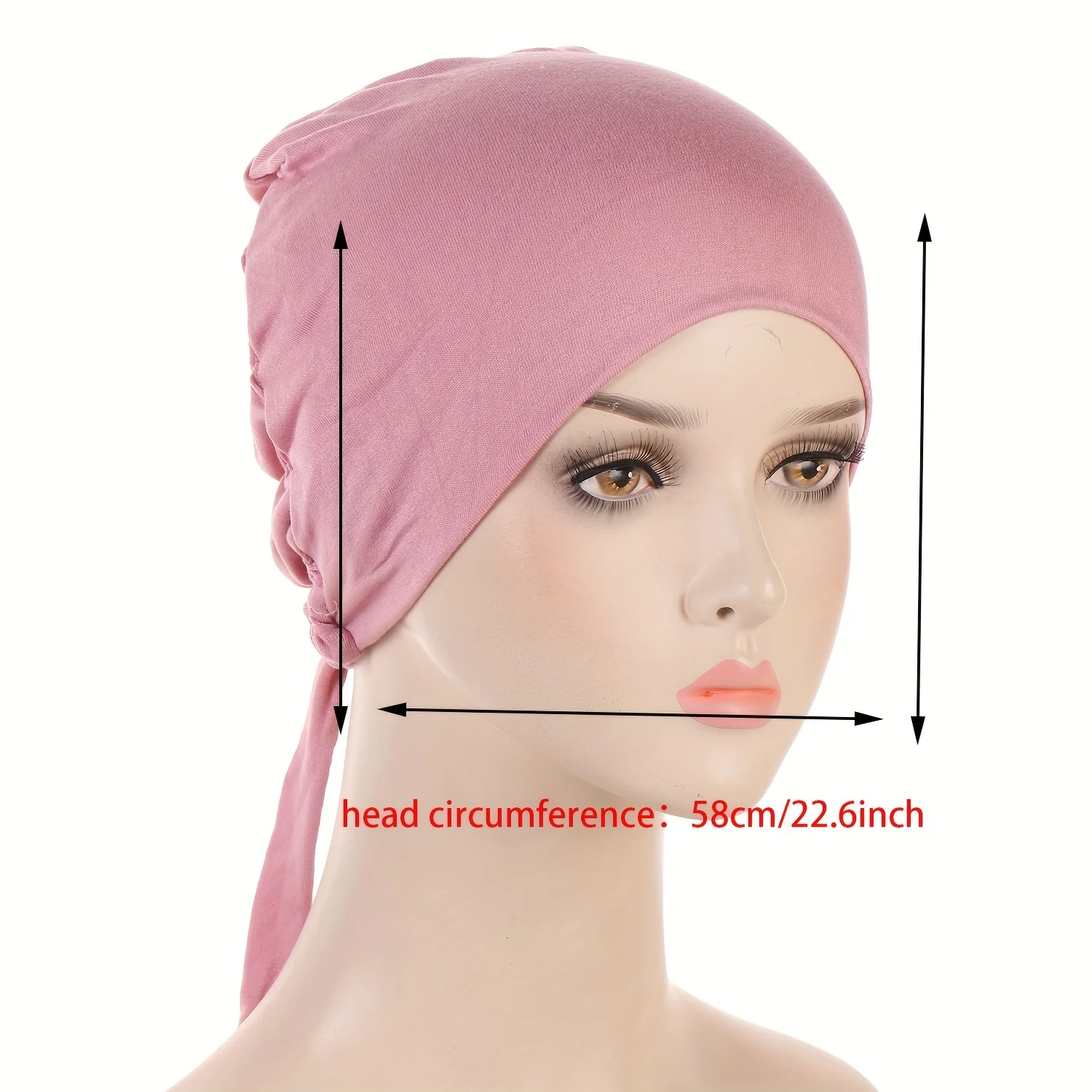 Breathable Elastic Undercap Solid Color Lace Up Headscarf Cap Adjustable Inner Hijab Hat Turban Hats For Women