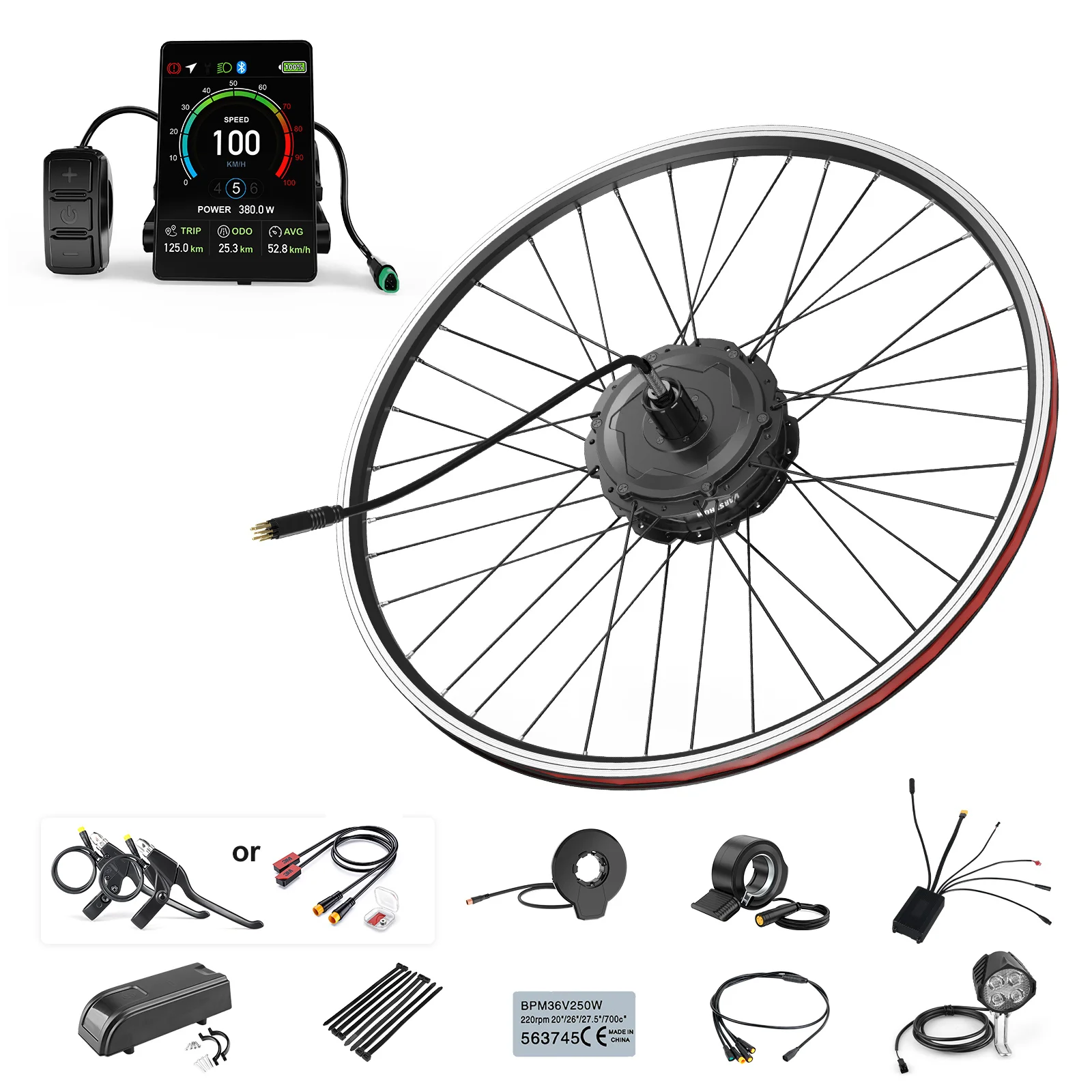 【En vente】 Varstrom 125XVH moyeu moteur arrière v-brake 48V 500W 750W Kit de Conversion de vélo électrique 26 "27.5" 29 "roue couple élevé