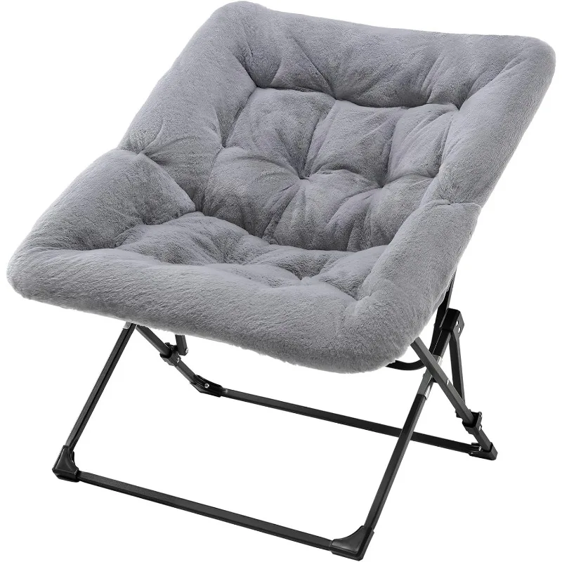 Soft FauxFur Folding Lounge Chair for Bedroom Living RoomDorm Rooms FlexibleReading Chair for Teens Kids, X-Large Foldable Chair