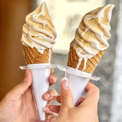 50pcs Plastic Ice Cream Holder Waffle Cone Cover Drip Proof Tray Children Kids DIY Home Truck Summer Beach Party Supplies