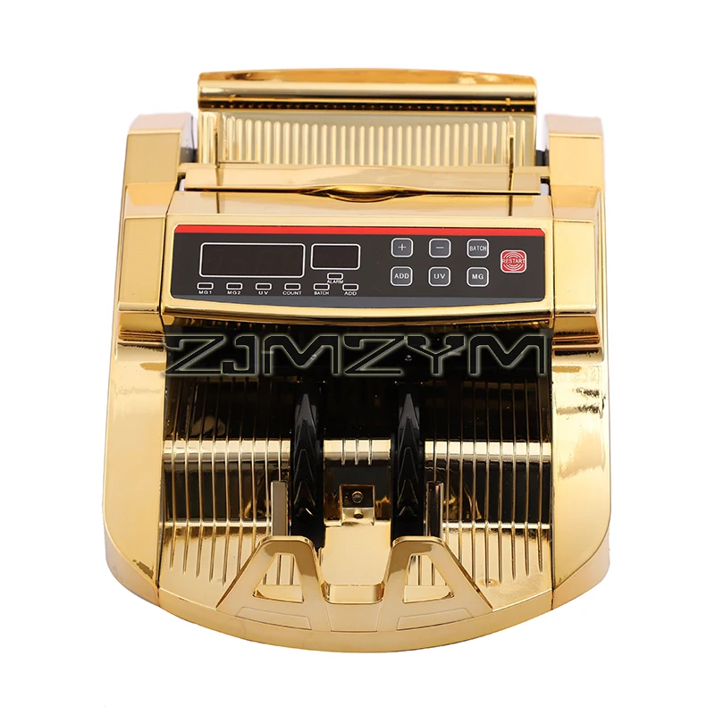 Rilevatore di denaro falso Contatore di banconote Placcatura in oro Macchina per il conteggio di valuta multipla Display LCD