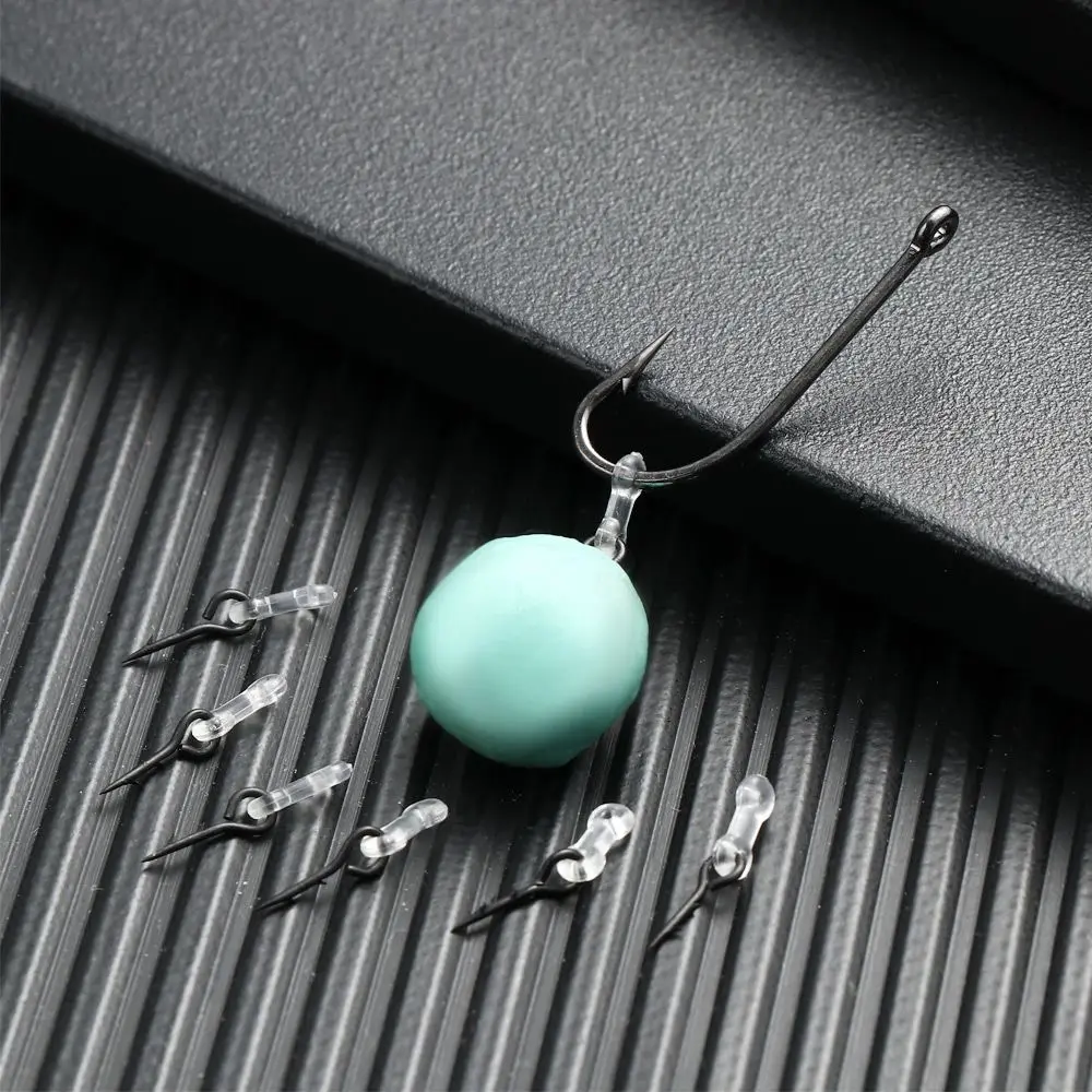 12 stücke Gerade Schaft Haken Quick-Rigging Nadel Karpfen Angeln Haken Köder Stachel Boilies Pin Klar Gummi Mais locken Ronnie Haar Rig – Detail 6