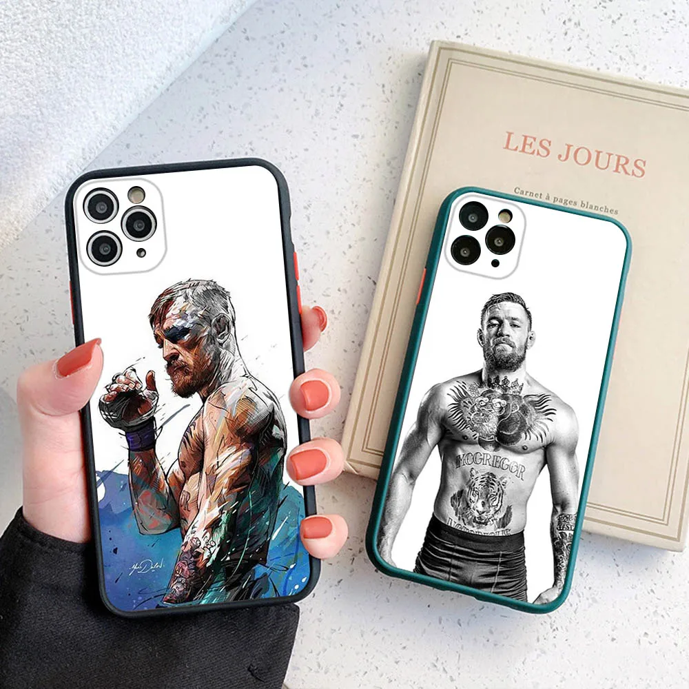 Translucent Phone Case For iPhone 16 15 14 7 8 Plus 13 12 11 Pro Max X XR XS SE Mini Luxury Conor Mcgregor Matte Back Cover