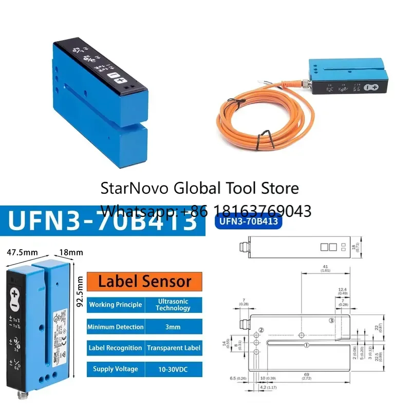 2026 Hot！ UFN3-70B413 Slot-type Sensor 30mm Detection Distance Clear Indicator Light NPN/PNP for Elevators High Sensitivity