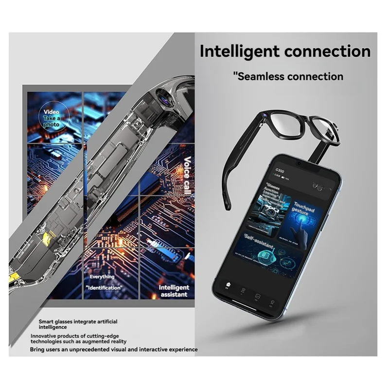 B27B 8-мегапиксельная камера с искусственным интеллектом, умные очки, IP65, Bluetooth, воспроизведение музыки, модные умные очки, определение фотографий, использование Chatgpt