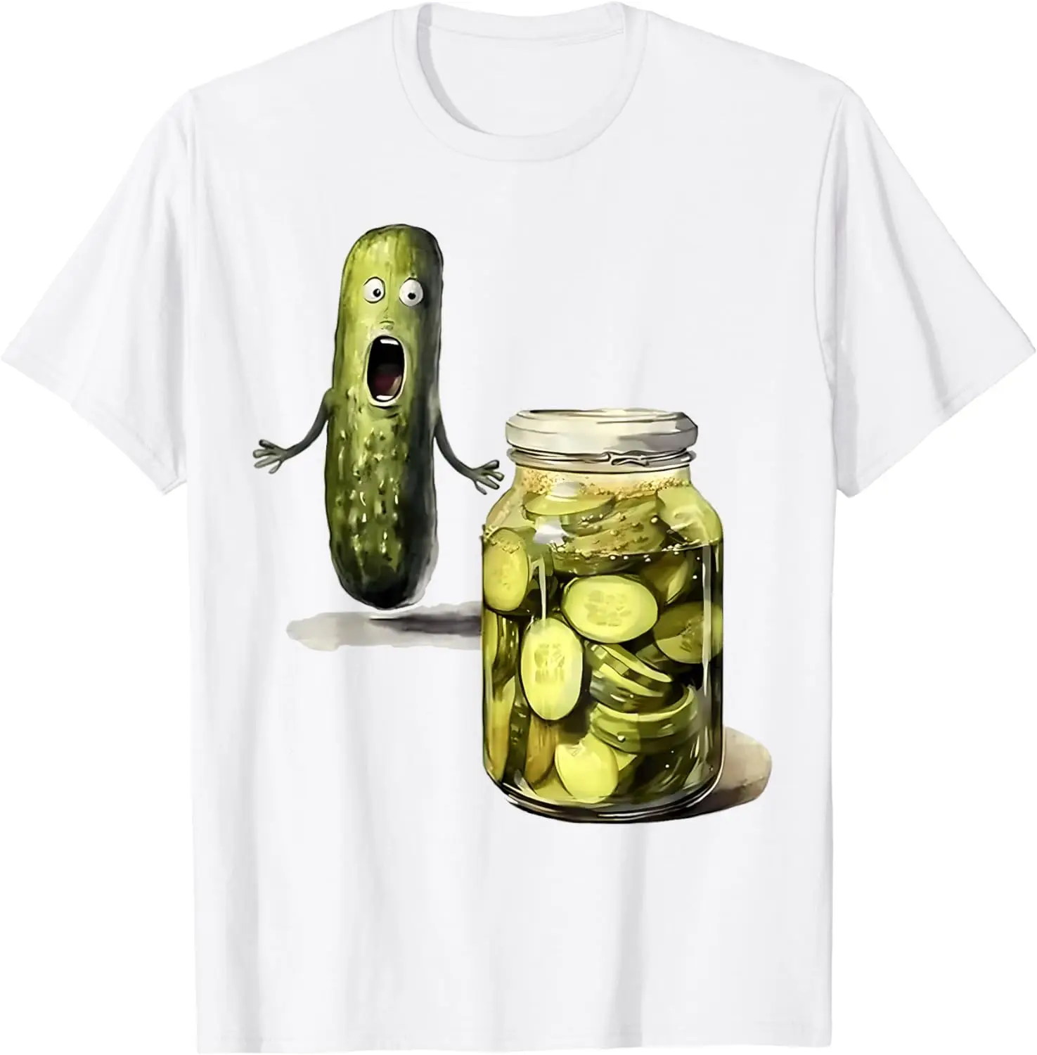 Funny Pickle Surprise A Cucumber And A Jar Of Sliced Pickles T-Shirt funny Short Sleeve Tshirt Streetwear