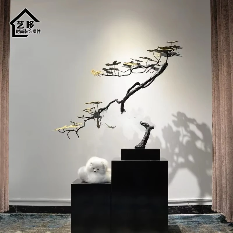 yjq Welcome Pine Hotel Hall Floor Decoration Sales Office Villa Hallway Decorations