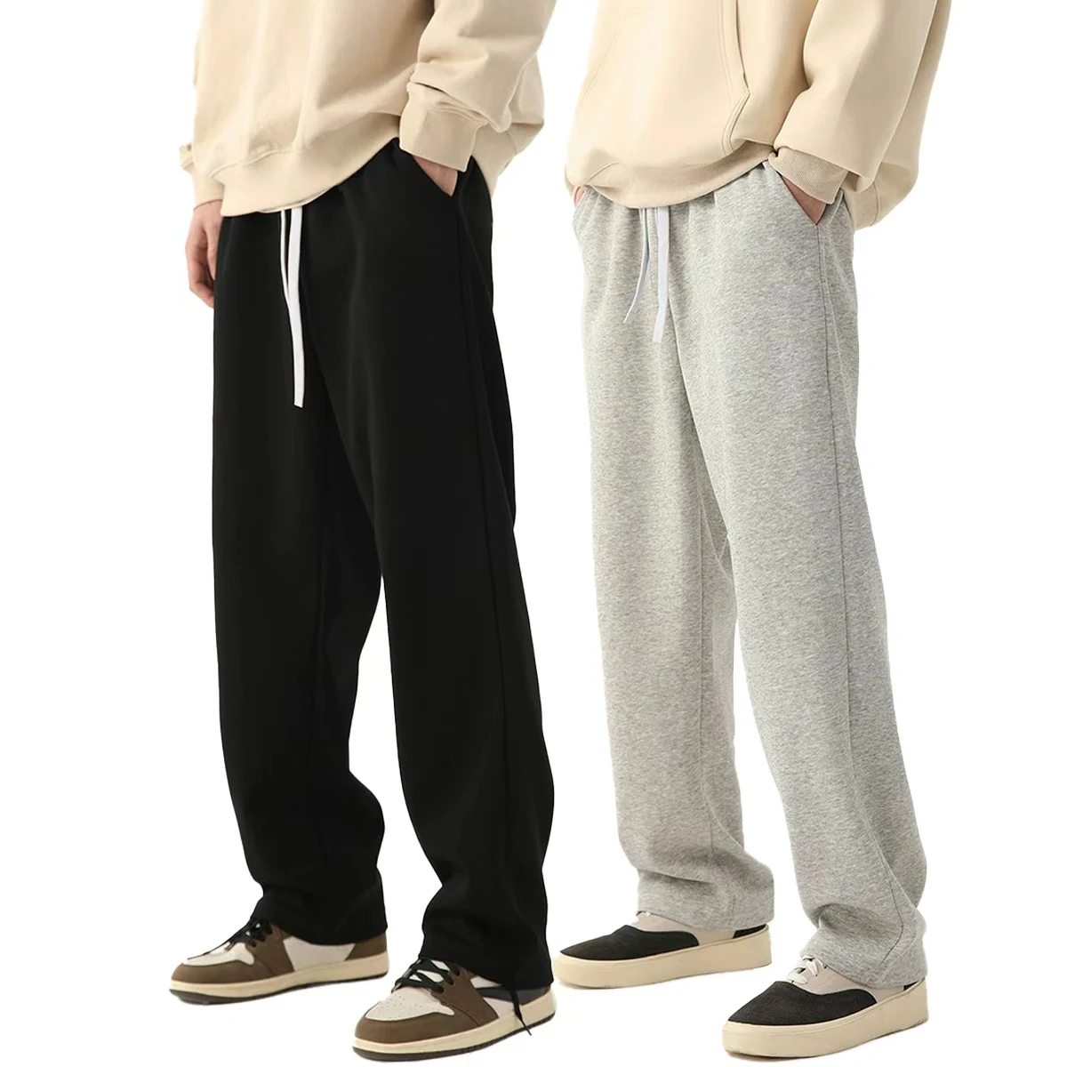 

Men's Loose Fit Sweatpants with Drawstring - Comfortable Casual Pants for Lounge & Home Wear