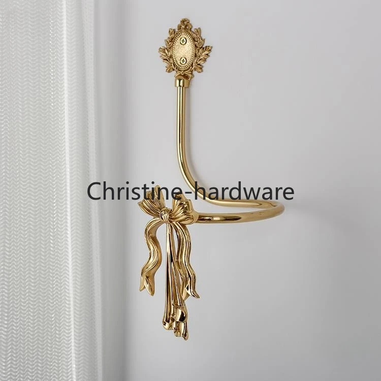 Full Copper Wall Curtain Hook Orchid Bow Shape Curtain Buckles Holdbacks Wall Mounted Decoration Curtain Hanger For Living Room