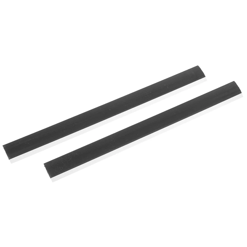 

2 Pcs Dustpan Rubber Strips Replacement Edge Accessories Plastic for Soft Beading Black
