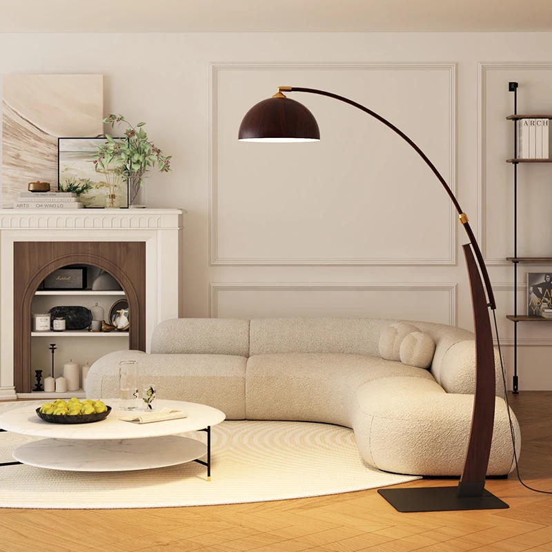 Living Room Floor Lamp Sofa Vintage Bedroom Study High-End Feel Light Luxury Fishing Lamp Home Decoration Standing LED Lighting