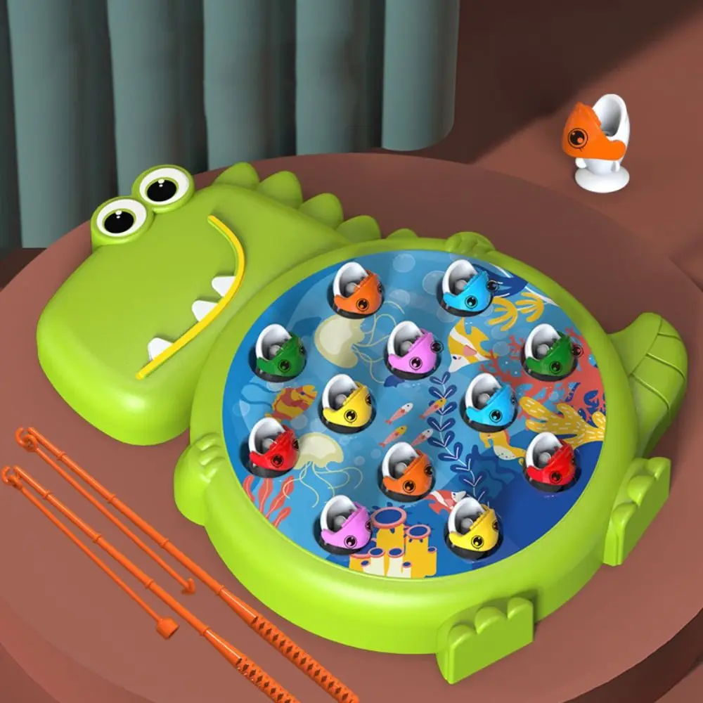 

Magnetic Baby Fishing Toy Early Educational Fishing Dish Electric Fishing Toy Set Fishing Rod Cartoon Magnetic Fishing Game Toys
