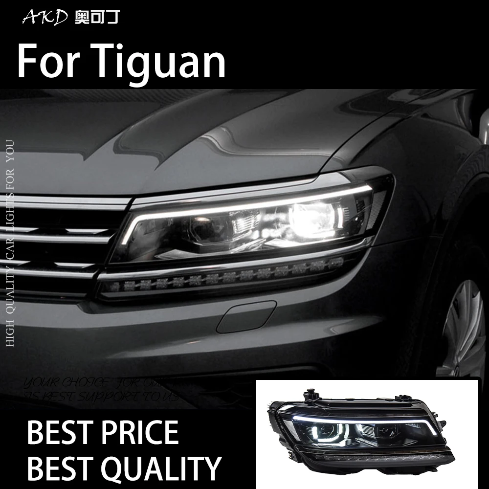 

Car Lights for Tiguan L 2017-2021 LED Auto Headlight Assembly LHD RHD Upgrade High Configure Style Bifocal Lens Tool Accessories