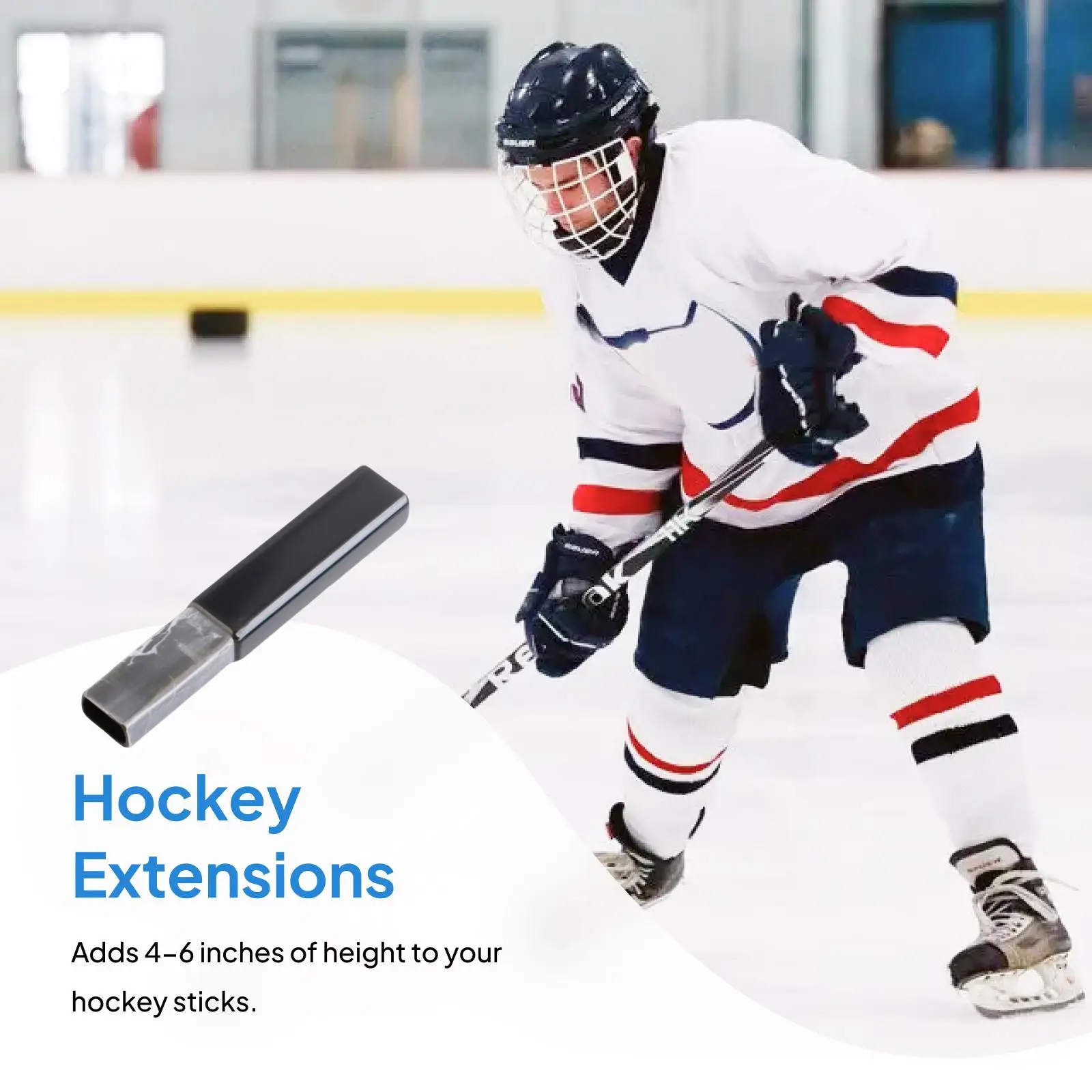 Hockey Stick Accessories Composite Extension End Plug Rod 10cm 15cm for Outdoor Ice Hockey Gear