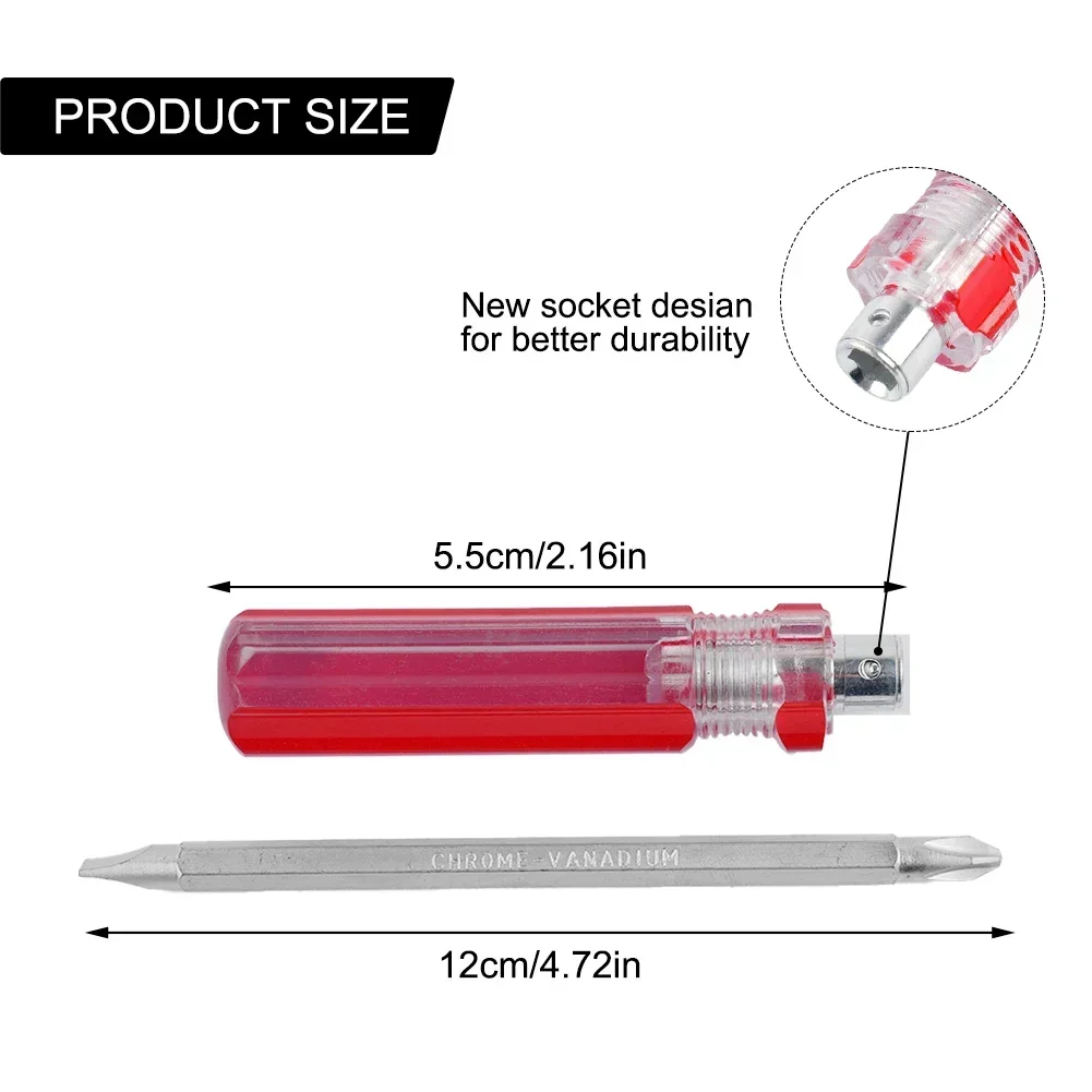 1pcs  175mm Screwdriver 2 Sides Double Head Slotted Cross Screwdrivers Precision Screwdrivers Screw Remover Repair Hand Tool