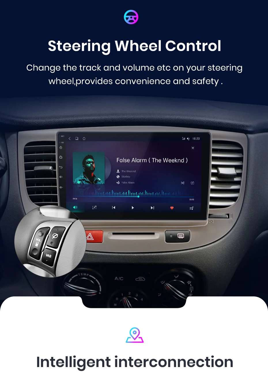 Junsun Wireless Carplay Android Auto Autoradio für Kia Rio 2 2005-2011 GPS Multimedia 2 Din – Detail 14