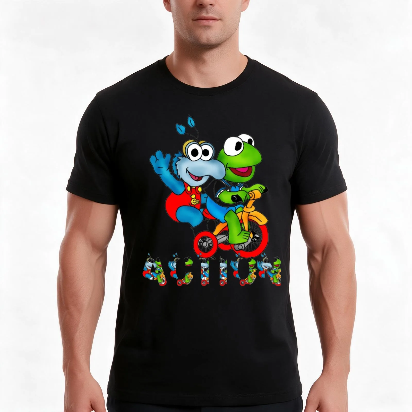 Action Beaker muppet T-Shirt Summer Casual Cotton Tee Oversized Streetwear Tops Vintage Graphic Print Loose Fit Short Sleeve