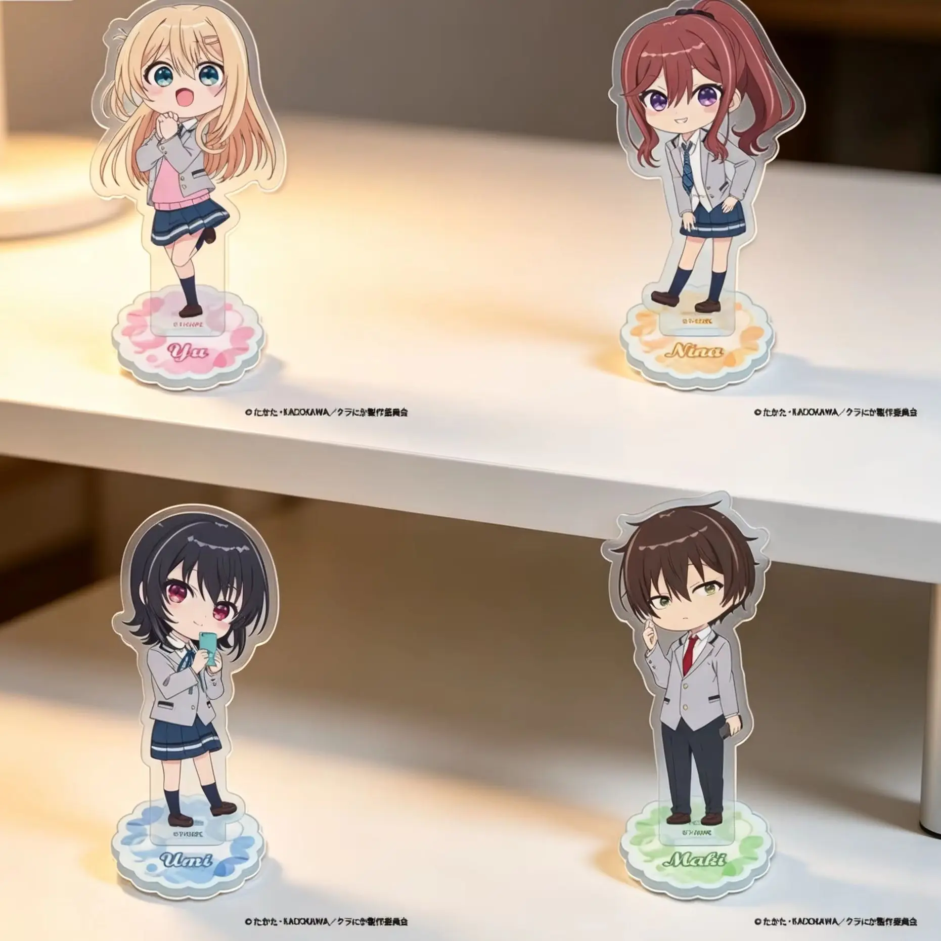 Anime I Made Friends with the Second Prettiest Girl in My Class Q-style Acrylic Stand Model Plate Keychains Desk Decorations