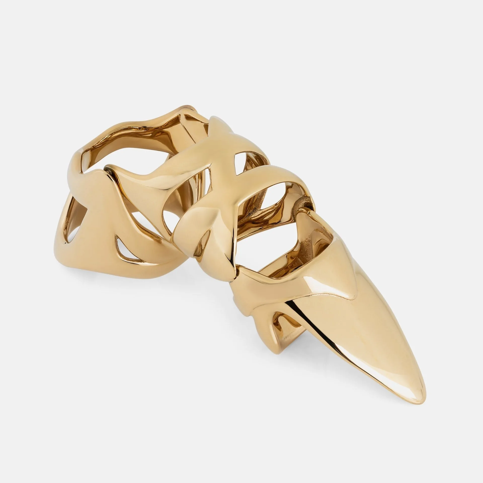 Punk Armour Rings Gothic Rock Machinery Scroll Joint Armor Knuckle Knight Metal Multilayer Finger Rings Cosplay Jewelry Git