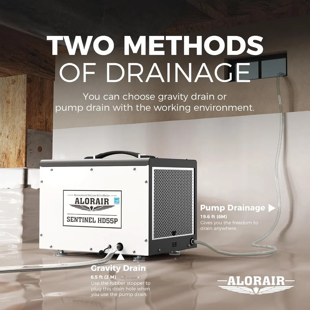 Crawl Space Dehumidifier 120 PPD Energy Star Crawlspace Dehumidifiers with Drain Hose and Pump for Basement Portable Compact