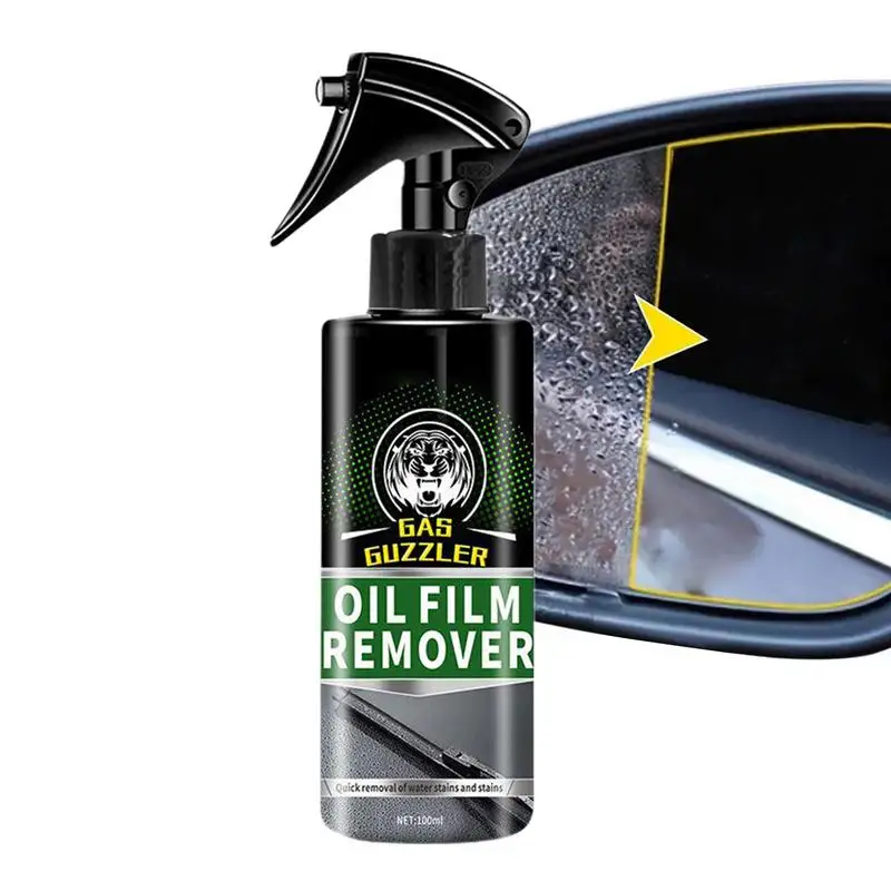 

Greasy Film Remover For Car 100ml Glass Deep Cleaning Oil Film Cleaner Fast-Acting Household Cleaning Spray For Glass Doors