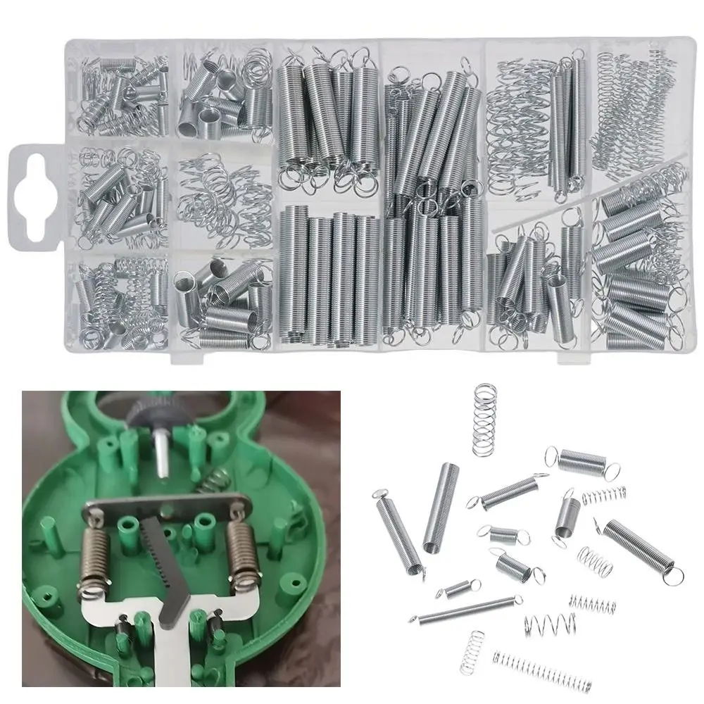 200PCS Mixed Size Compression Spring Kit Stainless Steel Repair Tool Assortment Spring Set Boxed Silver