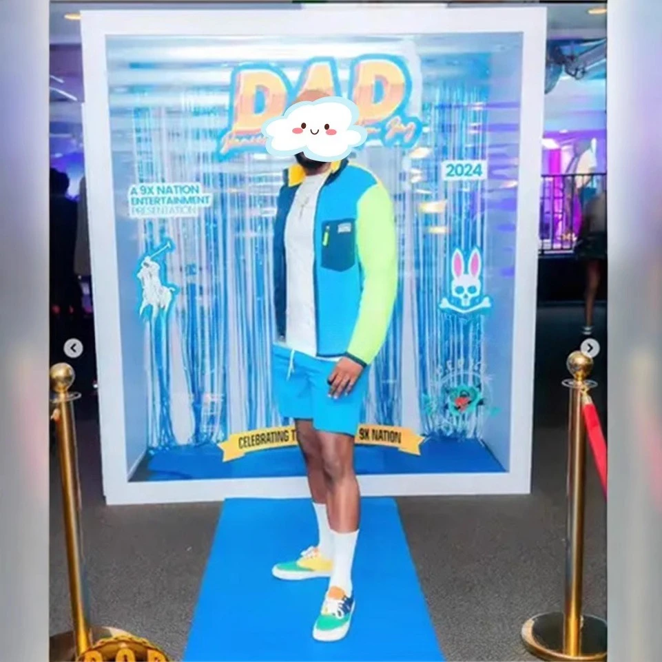 High-end magazine photo booth box event photography LED lights wedding party decoration props
