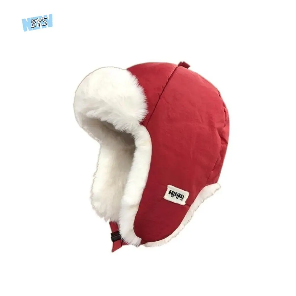 

Thickened Ear Protective Hat Windproof No Eaves Winter Pilot Hat Big Head Circumference Keep Warm Cycling Lei Feng Hat Autumn