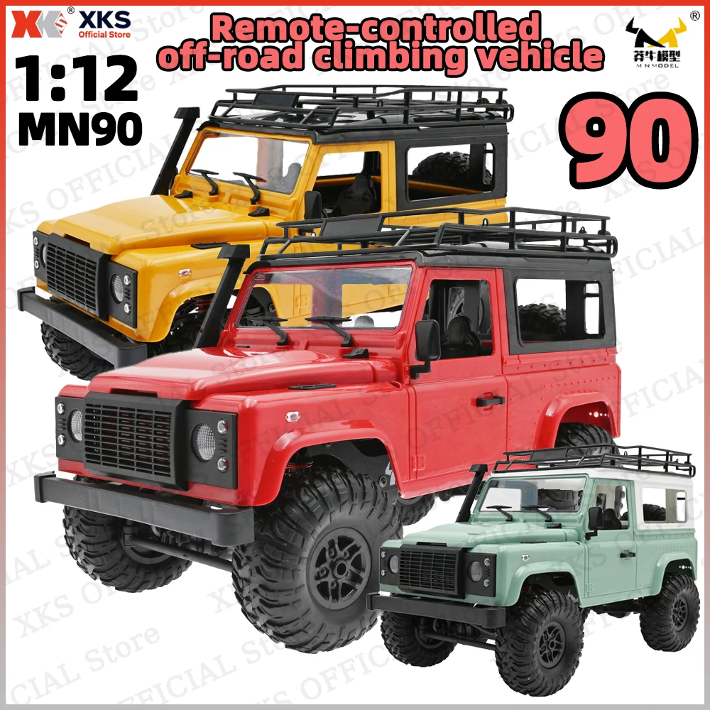 XKS MN90 1/12 Scale 4WD Electric RC Rock Track Climber 2.4G Remote Control Truck Off-Road Toy Gift for Boys & Adults