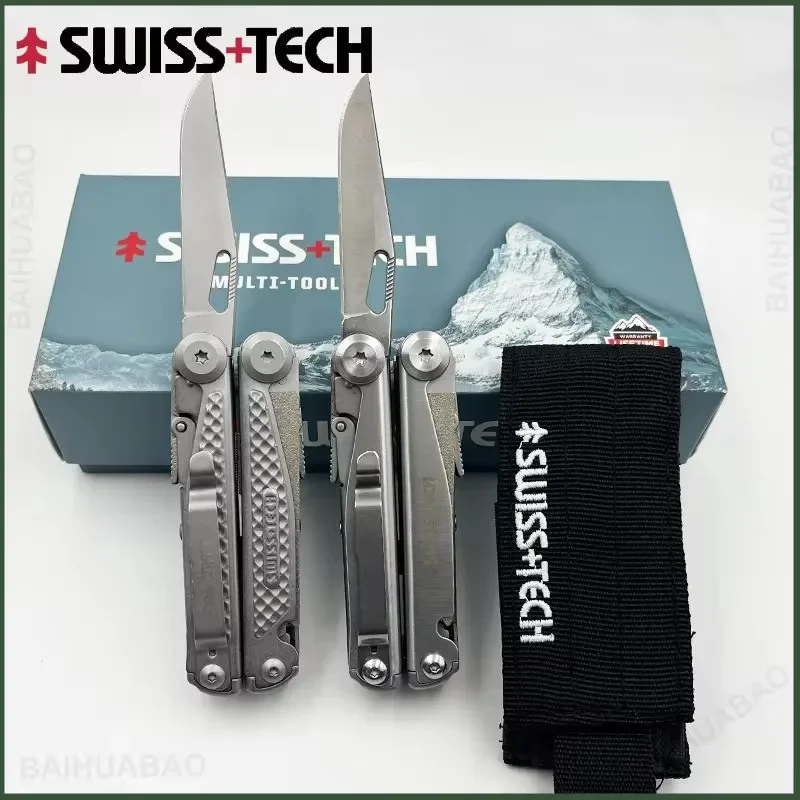 

SWISS TECH 18 in 1 Multitool Folding Pliers Multi-functional Combination Tool Portable Scissors Saw Blade EDC Outdoor Equipment