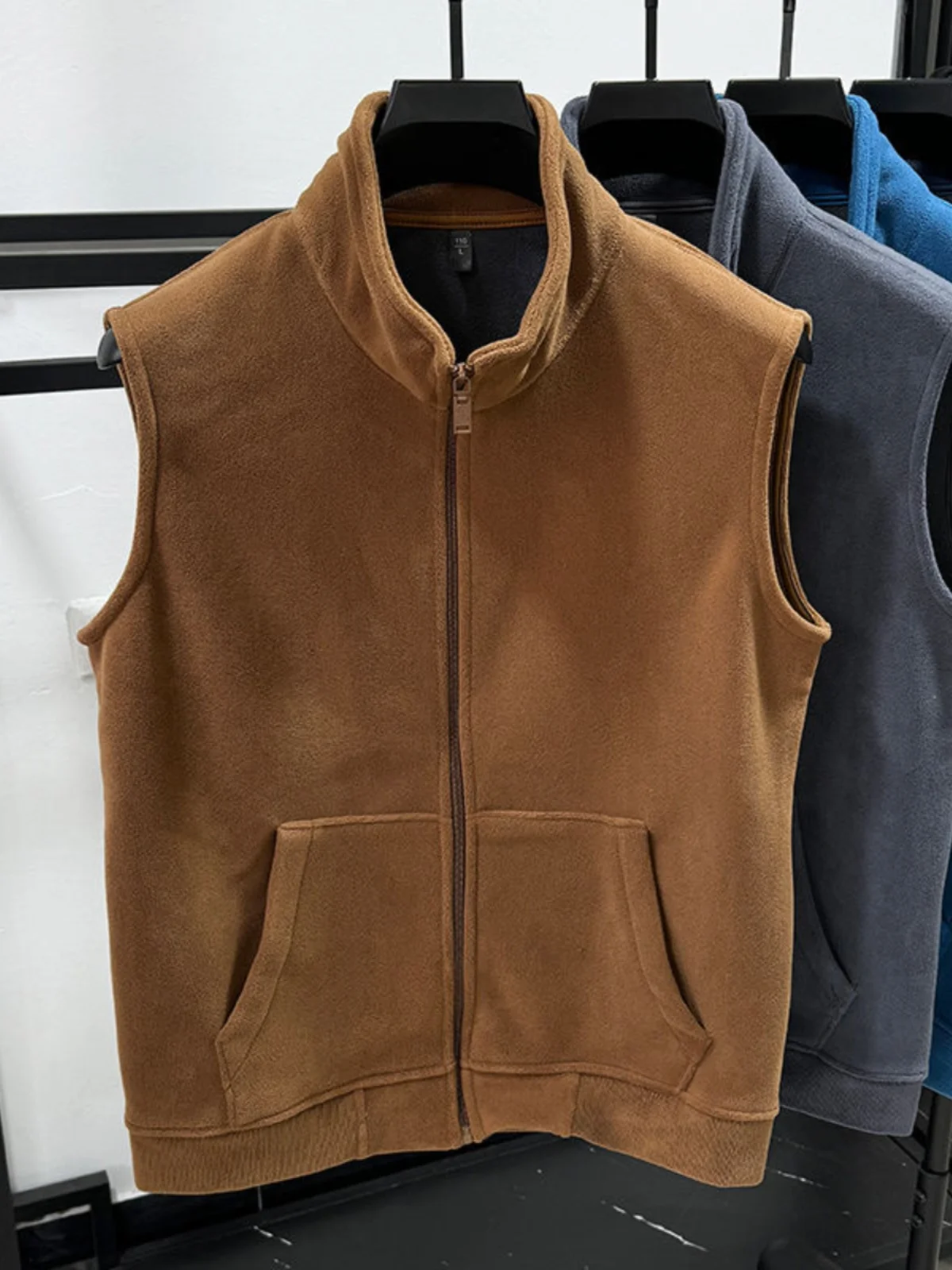 

Двусторонняя молния, жилет с воротником-стойкой, мужская осенне-зимняя теплая верхняя одежда, кардиган, пальто, молодежный активный цвет