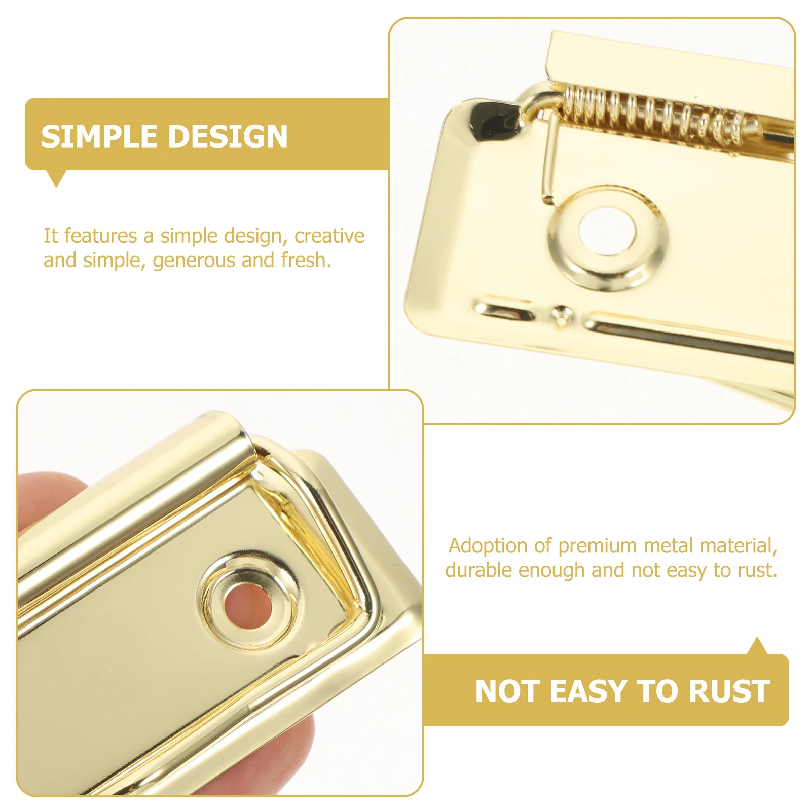 4개입 금속 클립보드 클립 재사용 가능한 대형 바인더 클램프 사무실 학교 용품 문서 파일 관리 문구류