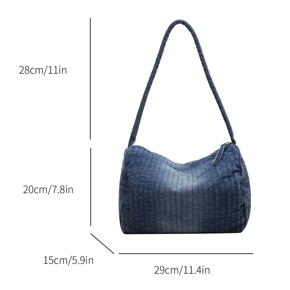 Gradient Denim Women\'s Bag 2023 New Jeans Eco Bag Korean Messenger Bag Y2K Shoulder Bag Shopper Student Handbag Chic Sling Bag