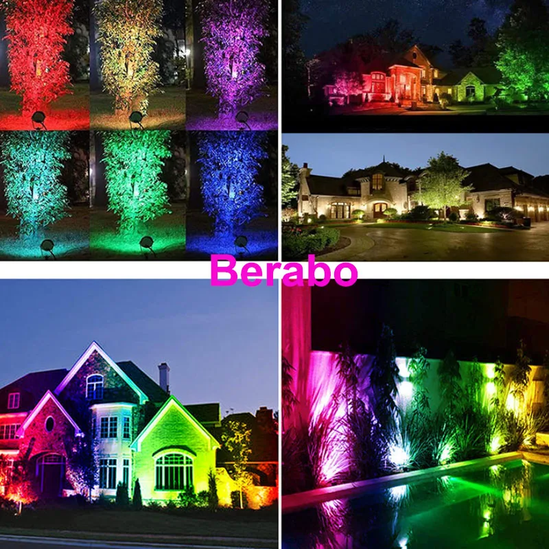 RGB LED Rasenlampe mit externer Steuerung, 21W LED Gartenleuchte, Landschaftslampe mit Erdspieß, wasserdicht, 12V 24V, Wegbeleuchtung, Spotlicht – Detail 27