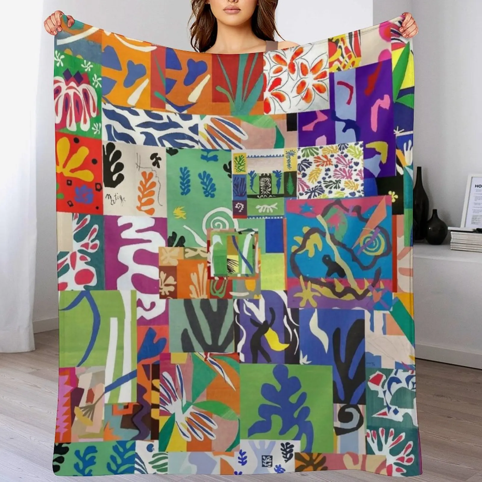 

Henri Matisse Cutouts Throw Blanket bed plaid Multi-Purpose For Baby Thins Blankets