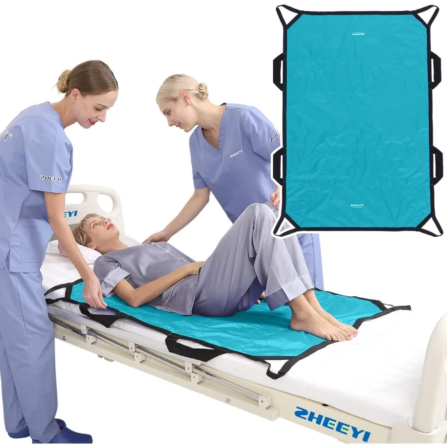 

Positioning Bed Pad with Reinforced Handles 48" x 40" Patient Transfer Sheet Aid Assistant for Body Lifting Turning Repositioni