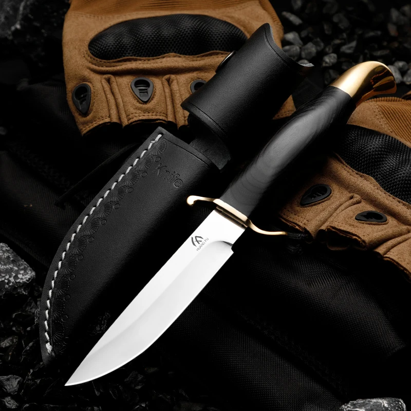 HUANGFU High quality outdoor knife fixed blade wilderness survival knife men\'s gift rescue knife hiking hunting knife