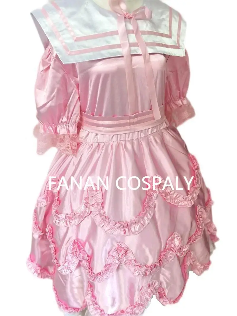 Adult Giant Baby Sexy Girl Pink Thin Short Sleeved Dress Sissy Dress Japanese Uniform Maid Role-playing Gothic Customization