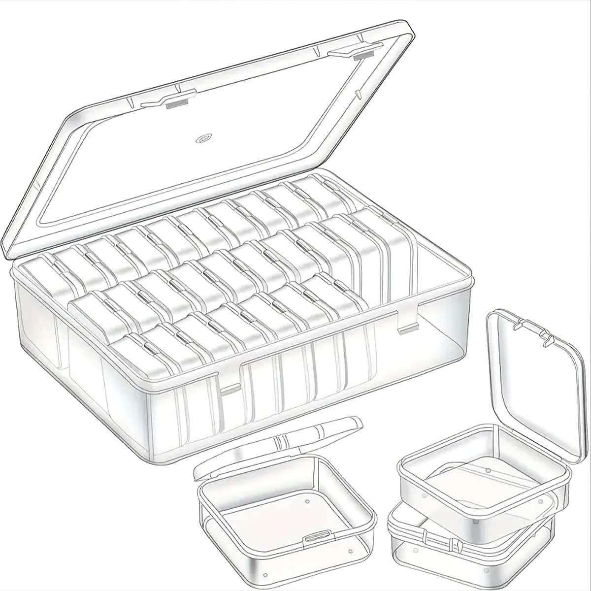 DIY Beading Jewelry, Nail Art, DIY Diamond Painting Embroidery Storage Box, Multifunctional Portable Clear Storage Box