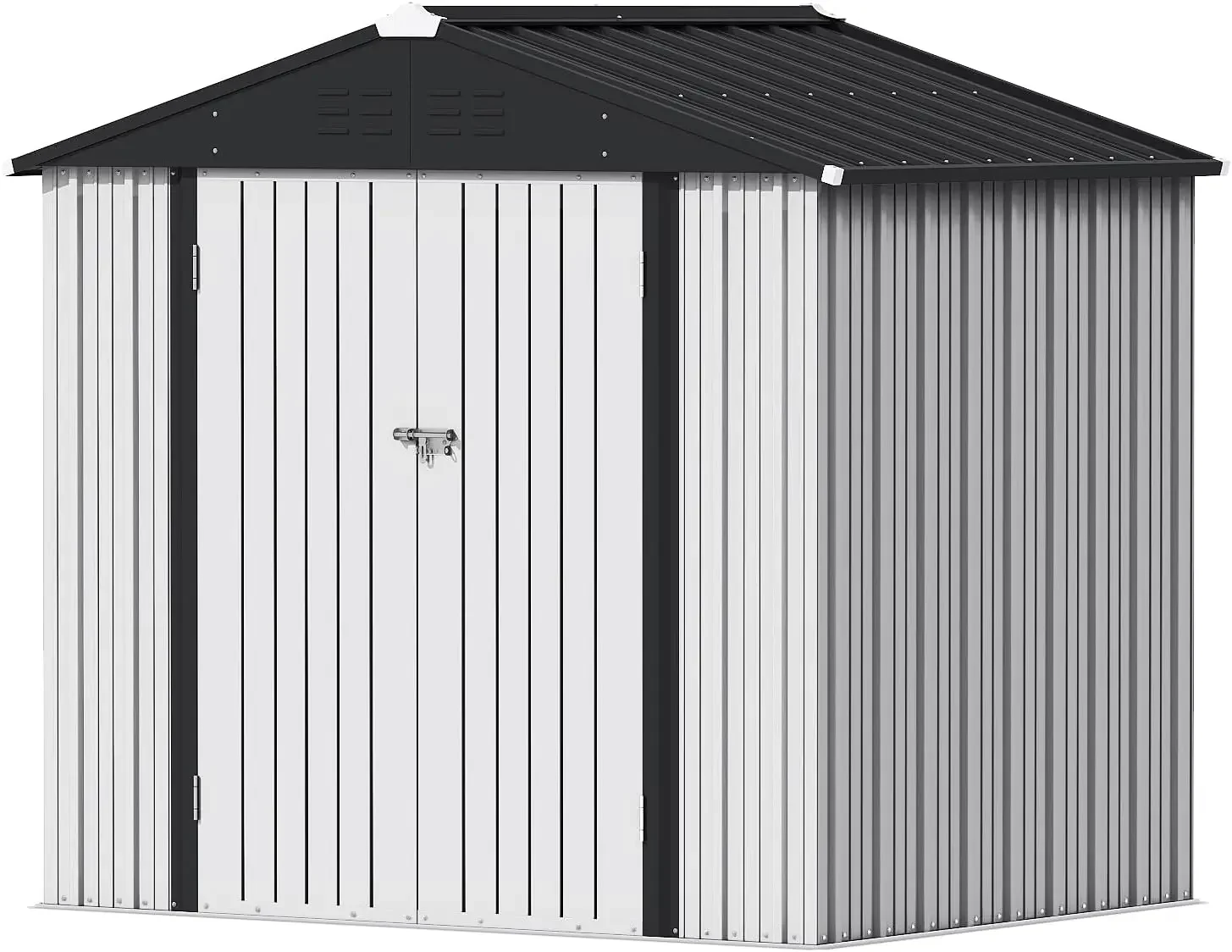 Outdoor Storage Shed 6 x 8 FT Lockable Metal Garden Shed Steel Anti-Corrosion Storage House with Single Lockable Door