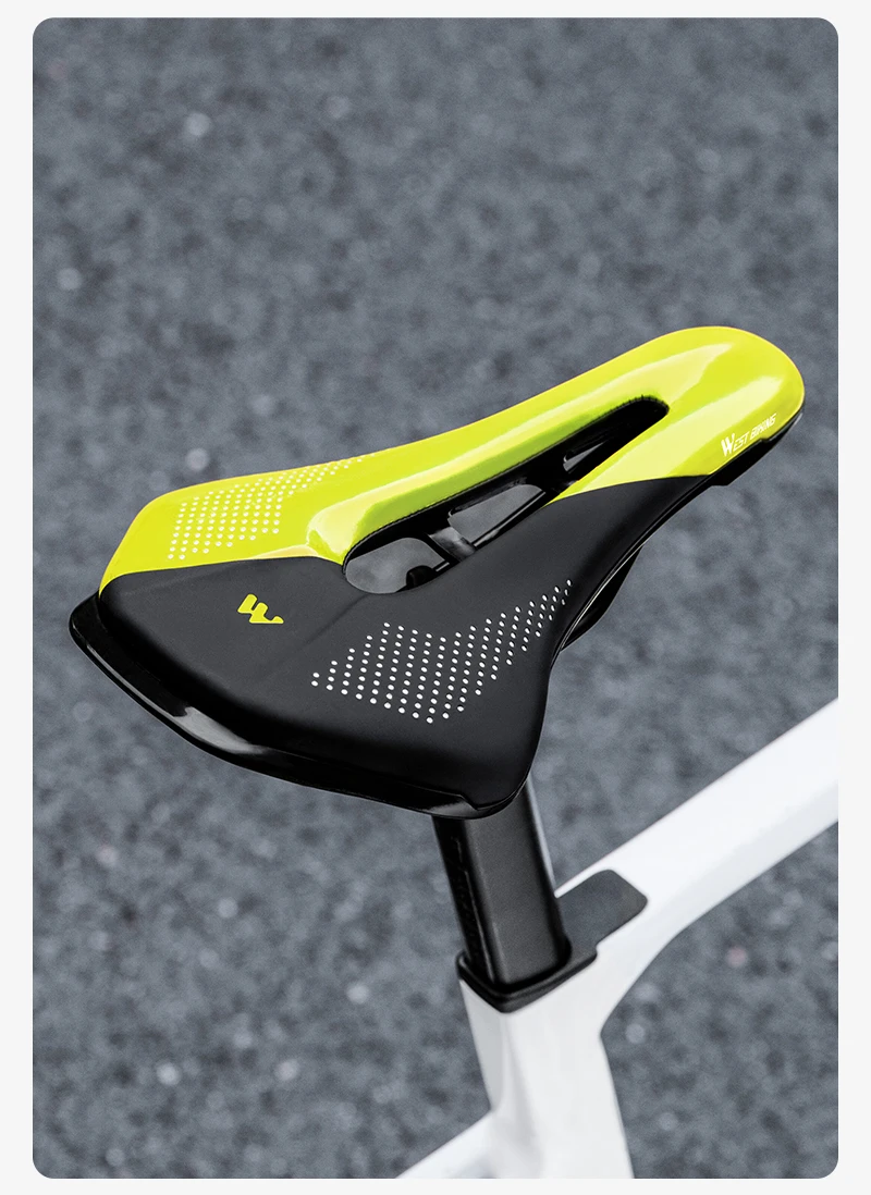 WEST BIKING Rennradsattel, kurze Nase, hohl, belüftet, bequem, PU-Leder, hochelastischer Schaumstoff, Rennradsitz, 253 x 150 mm – Detail 18